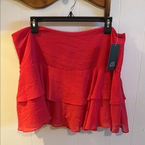 Wild Fable Vibrant Red Layered Mini Skirt